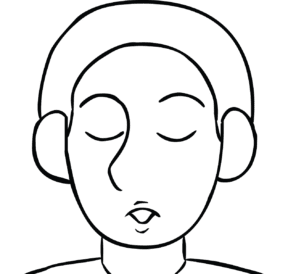 Illustration of man exhaling as part of Mindful Breathing