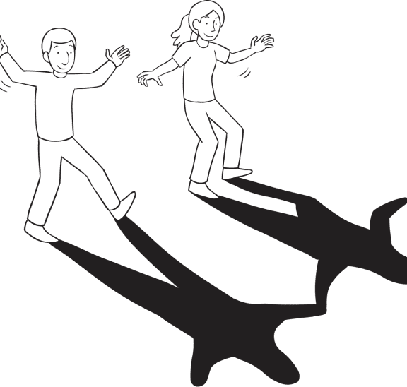 Team-building exercise in which two people cast the longest shadow onto the ground in front of them