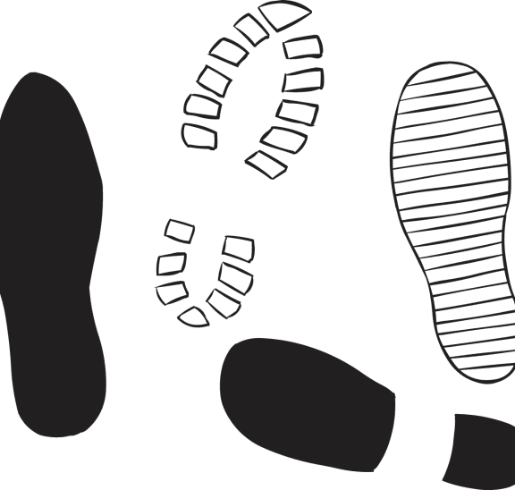 Tread patterns for four different types of shoes as seen in Sole Mate pairing exercise