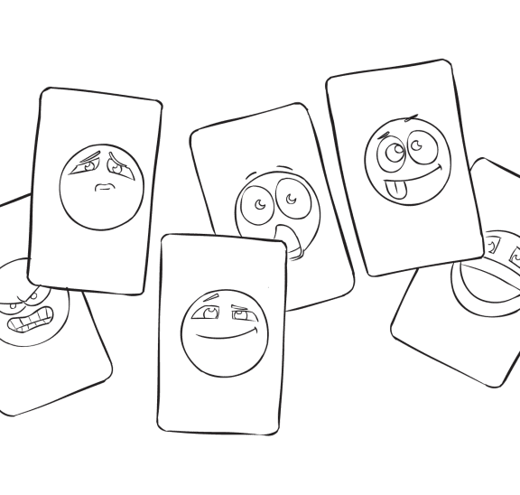 Set of colourful cards called Emoji Cards used for reflection and other fun purposes