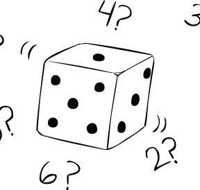 Illustration of playing dice as used in Dicebreakers icebreaker game