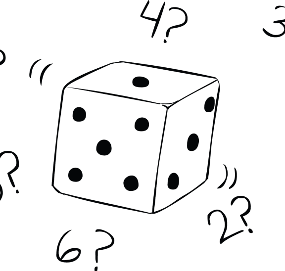 Illustration of playing dice as used in Dicebreakers icebreaker game