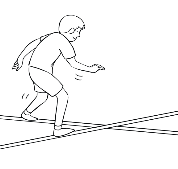 Illustration of Criss Cross Challenge Course element